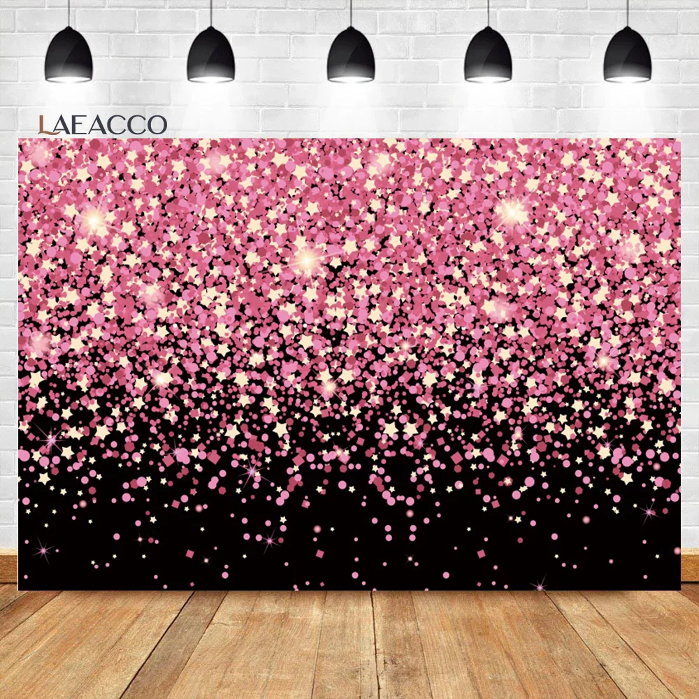 Laeacco Black and Silver Backdrop Glitter Bokeh Spots Wedding Party Decor Shiny Sparkle Birthday Portrait Photography Background