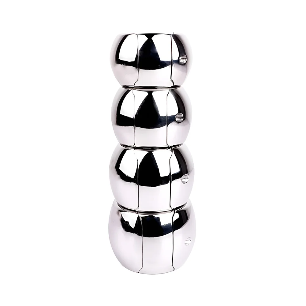 LEZEE Stainless Steel Semen Lock Rings Scrotum Drop Ring Heavy Metal Testicular Stretcher Rings Weight Hanging BDSM Cockring - view 3