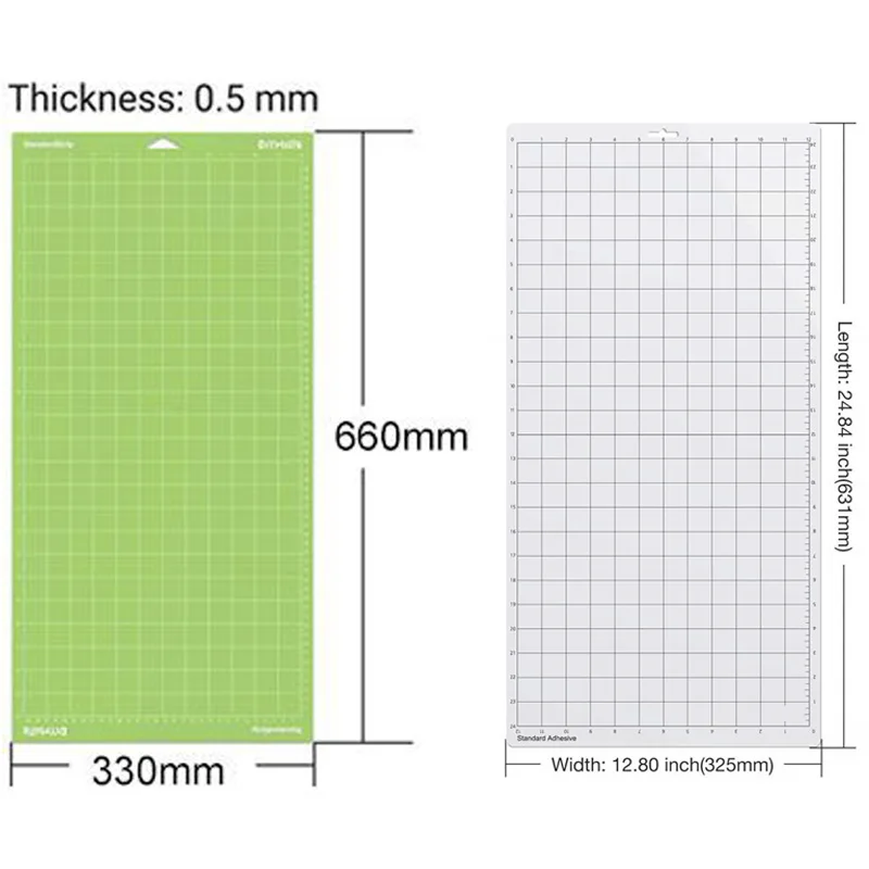 Almofada de borracha adesiva da esteira de corte da substituição de 4 cores com grade de medição 12*24 polegadas apropriadas para o plotador do cricut/cameo da silhueta