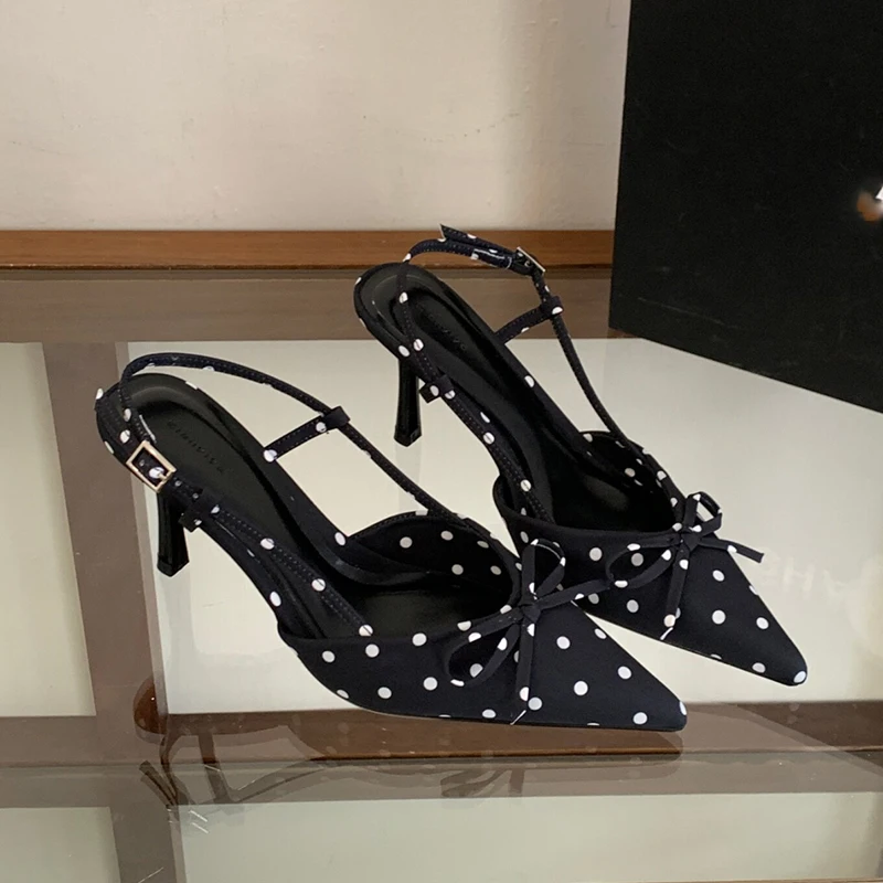 

New Bow Women Sandals Elegant High Heels Shoes Sexy Slippers Summer 2026 Trend Pumps Dress Fashion Slingback Shoes Mujer Slides