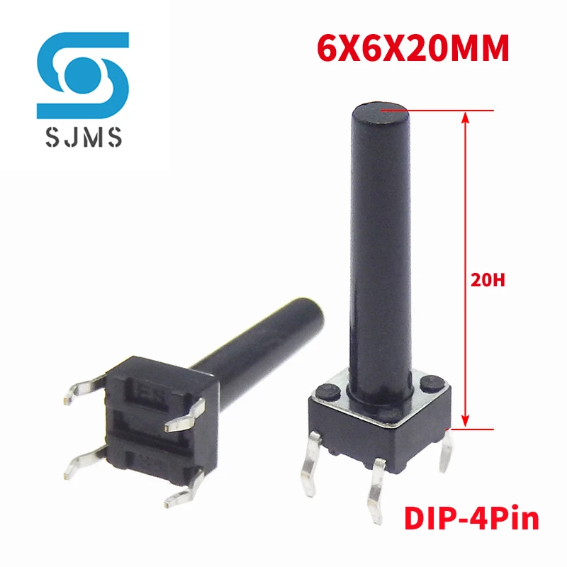 20/50PCS DIP 6X6X20mm 6*6*20mm DIP 4 Pin Tact Push Button Switch Micro Touch Button Reset switch Light touch Power key Switches