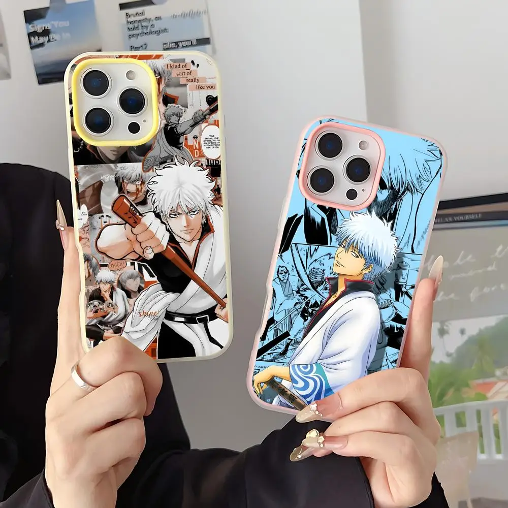 Anime gintoki gintama Phone Case 2-in-1 Detachable for iPhone 17-13 Clear Case Multi-Color Card Holder Soft TPU Shockproof