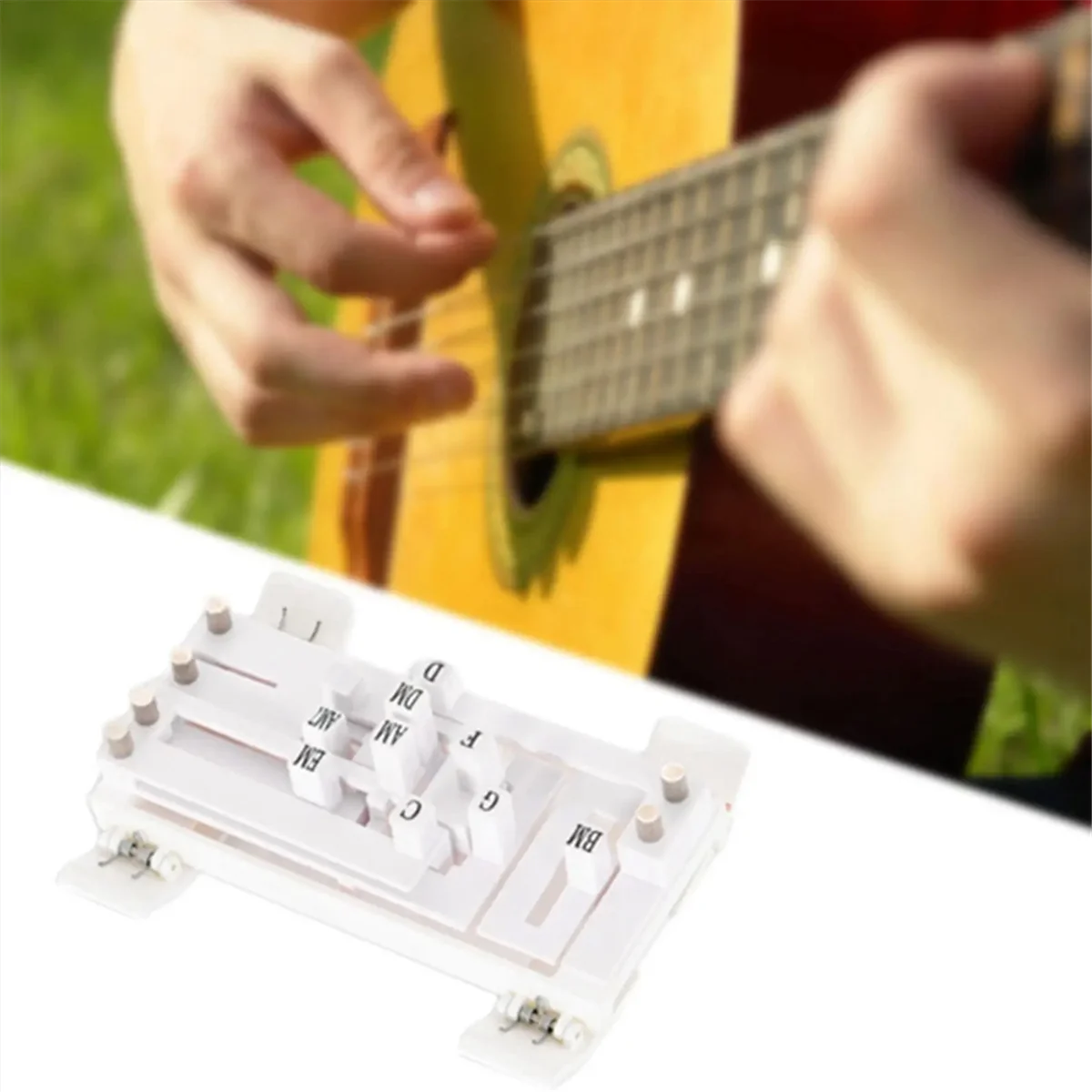 

AA-Guitar Learn Aid Tool One-Touch Chords Presser Guitar Learning Tool Guitar Chord Trainer Practice Aid for Beginner