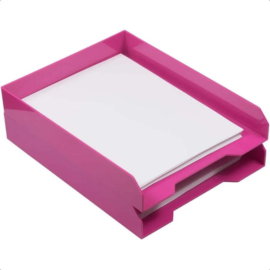 Штабелируемые лотки для бумаги JAM PAPER, розовый настольный органайзер для документов, писем, файлов, лоток, продается индивидуально