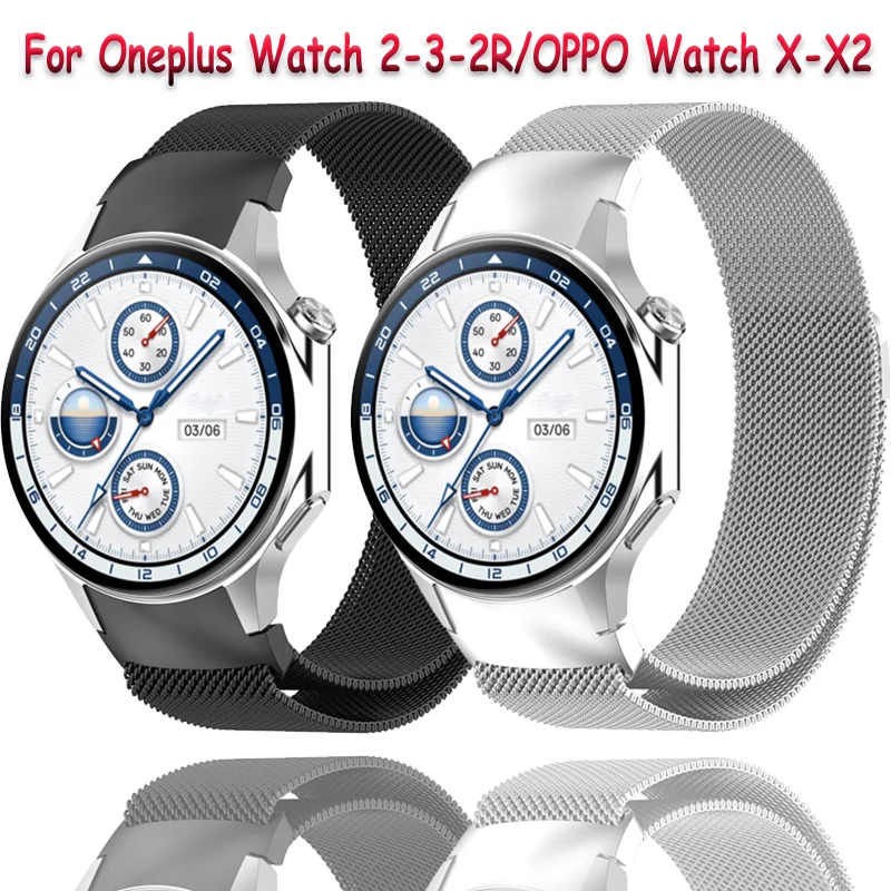 Nahtlose Milanese-Schlaufe für OnePlus Watch 3 2 2R, Metall-Edelstahl-Magnetarmband, atmungsaktiv, für OPPO Watch X X2 Zubehör