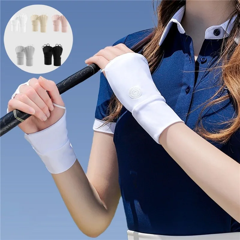 

Sports Gloves Golf Sunscreen Gloves Ice and Uv Resistant Summer Outdoor Half Finger Gloves Women