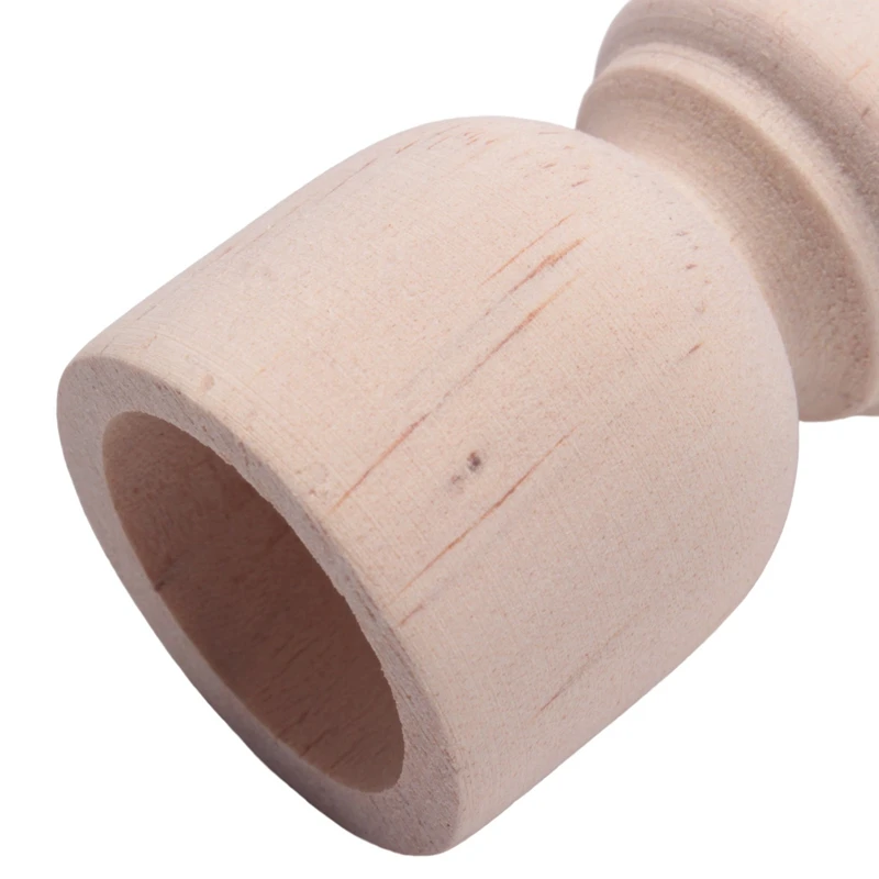 4Pcs Unfinished Wood Candlestick Holder For Craft Project, Ready To Stain, Paint Or Oil, 5 Inches For Party Decoration