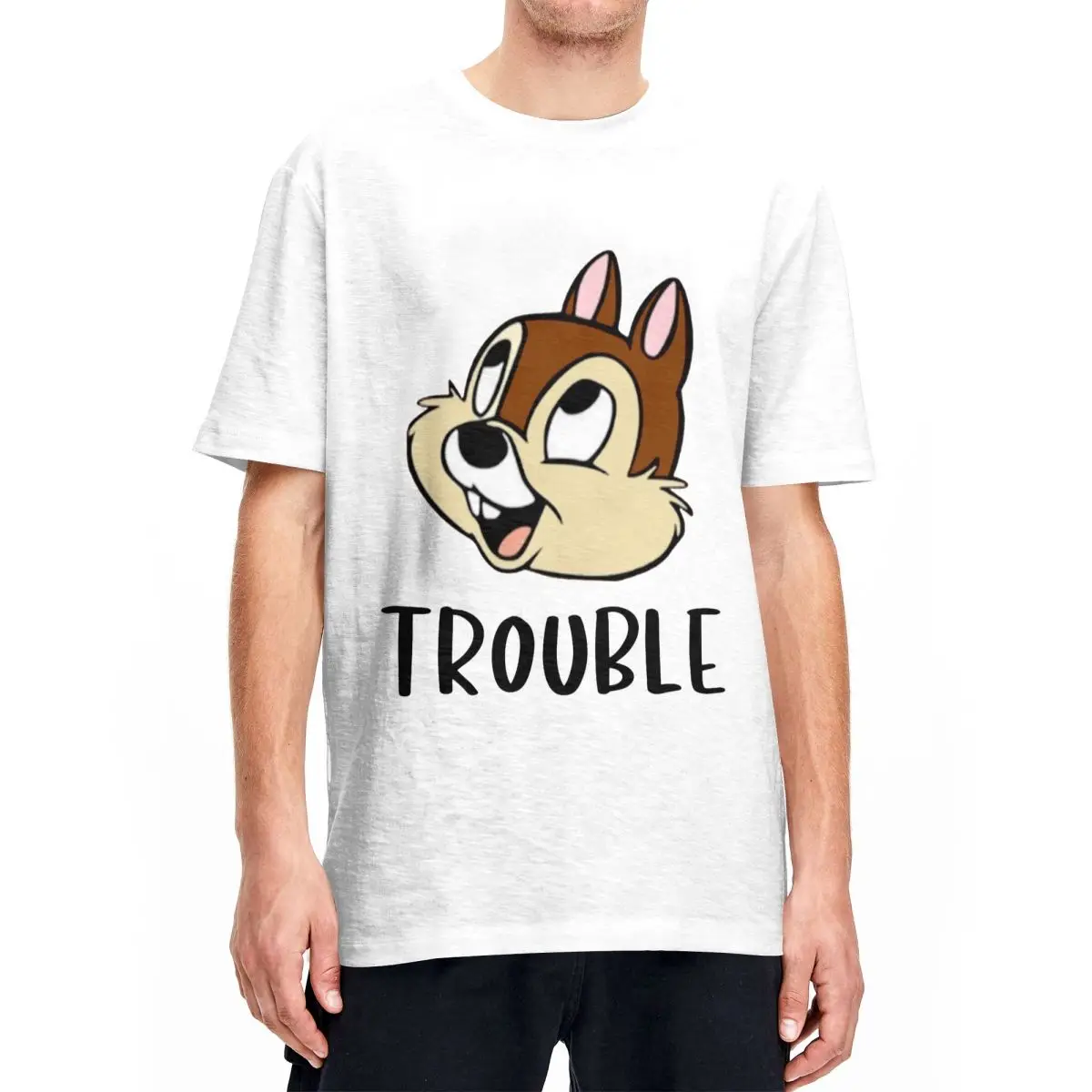 Harajuku T-Shirt Chip And Dale Cotton T Shirts Trouble Trending Tee Shirt for Man Summer Y2K Fun Custom Logo Short Sleeve Tops