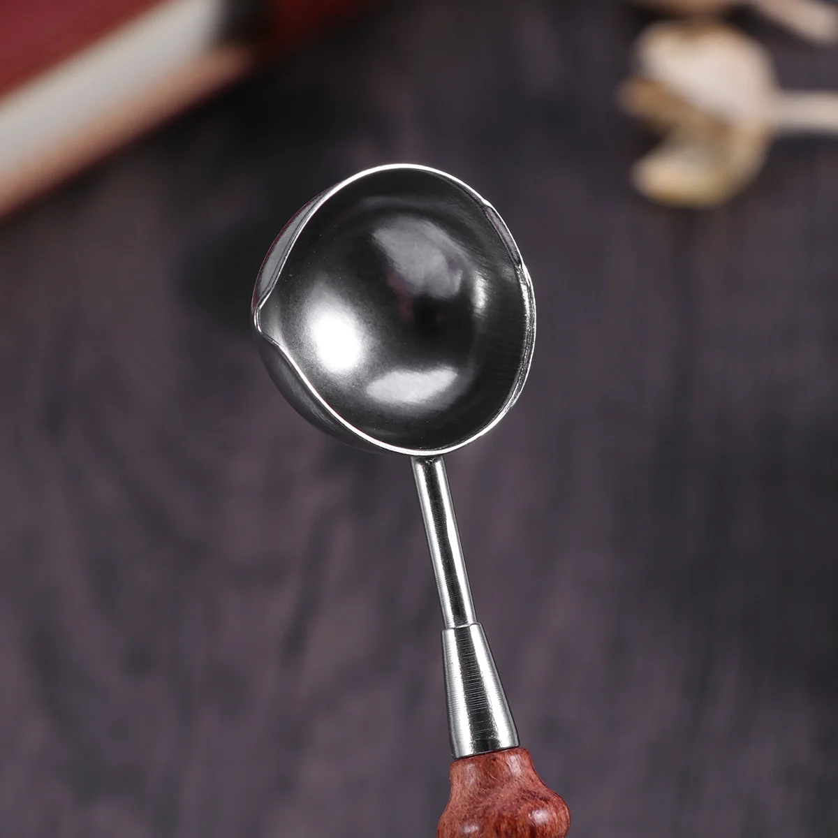 

Sealing Spoon Stainless Steel Wood Handle 12X2.8Cm Heat Resistant For Diy Seal Kit Melting Tool Seal Wax Supplies Sealing