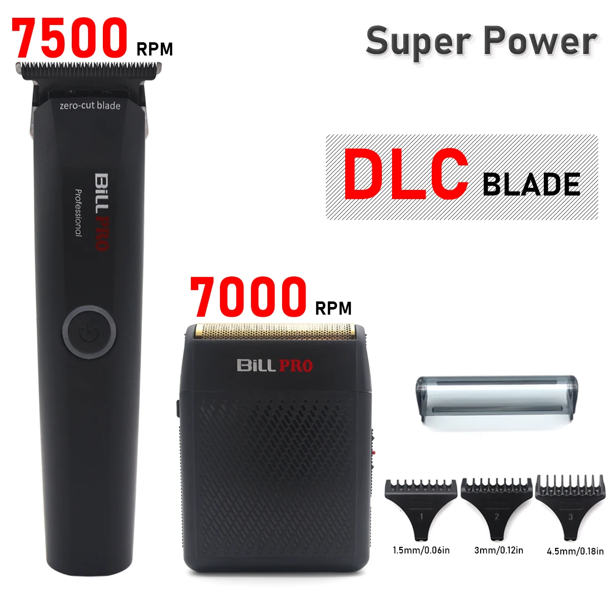 BiLL PRO BL931 BL400 7500RPM DLC CERAMIC Blade Professional Hair trimmer Shaver High-Speed Engraving Barber ZeroCut Blade Men's