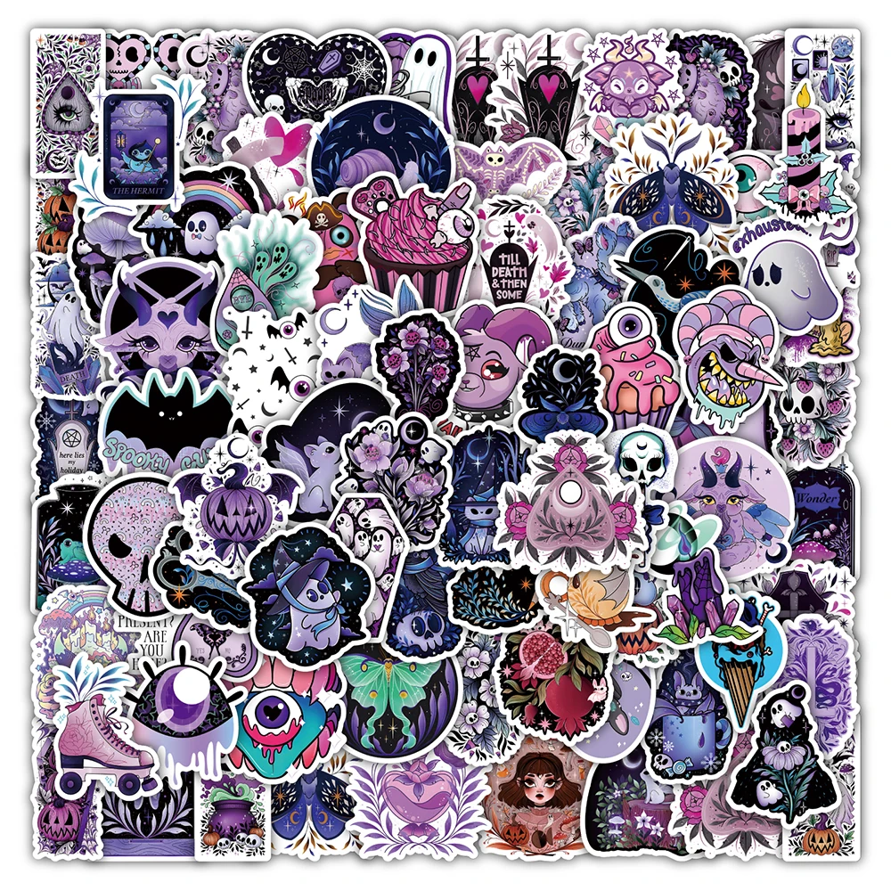 

10/30/50/100PCS Cool Cartoon Halloween Gothic Stickers Witch Decals Kids Toys Motorcycle Laptop Phone DIY Kid Toy Cute Sticker