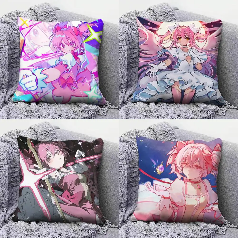 

Madoka Kaname Anime Girl Puella Magi Madoka Magica Pillow Covers, Home Sofa Cushion Covers and Aecorative Custom