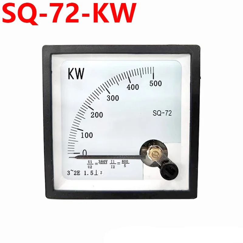 SQ-72-KW Pointer type 3-phase active power meter 100KW 415V 150/5A Generator Instrument Head Power Meter 72x72mm