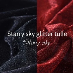Elastic Glitter Fabric By Meters for Needlework Dress Skirt Wedding Doll Diy Sewing Skin Friendly Soft Shiny Cloth Silver Blue