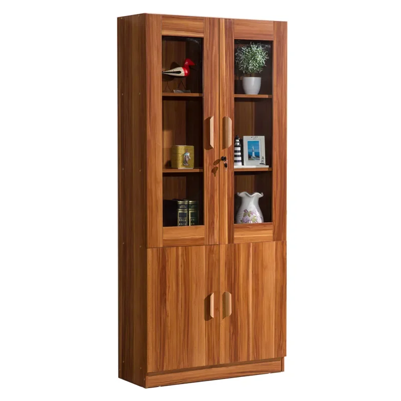 

Wooden Shelf Storage Bookcase Cabinet Tall Bookcase Glass Door