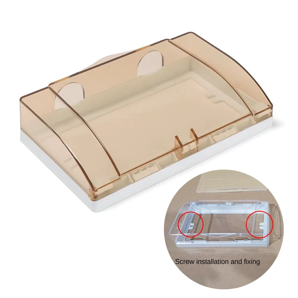 New Plastic Switch Protection Box Double Sockets Waterproof Electric Plug Cover Transparent Power Outlet Socket Protector Home