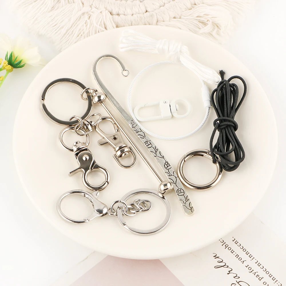 1 Set Bookmark Line Keychain Combination Accessory DIY Keyring Pendant Bracelet Keychain Jewelry Accessorie