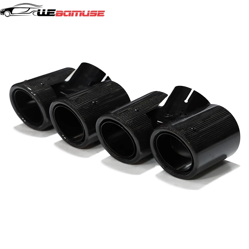 For Land Rover Defender 90 110 130 2.0T 3.0T Exhaust Conversion Quad Sport Carbon Fiber Tailpipe Muffler Trim Mouth 2020 To 2024