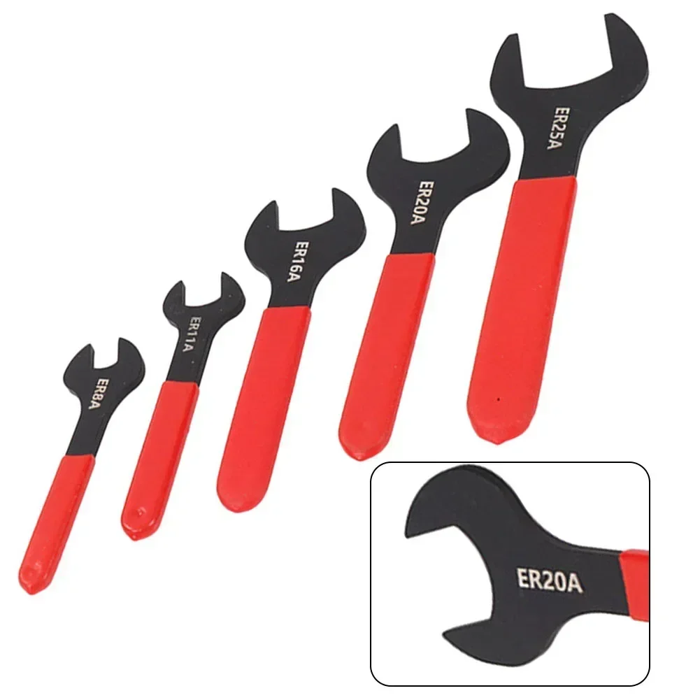 1pc Wrench Spanner Carbon Steel ER8A/ER11A/ER16A/ER20A/ER25A 120-220mm For Collet Chuck Holder Removal Repairing Hand Tools