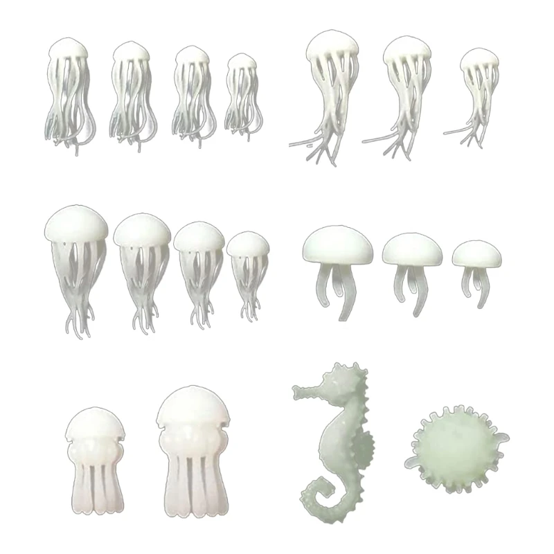 

16/18 Pcs Mini Jellyfish Modeling Resin Mold Ocean Theme Seahorse Pufferfish Fillers DIY Filling Materials Epoxy Resin Drop Ship