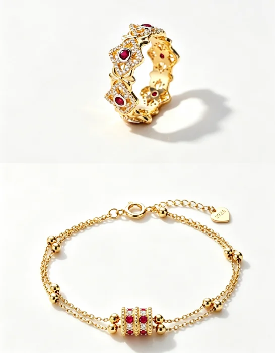 Certificated 925 Silver Natural Pigeon Blood Ruby Jewelry Set Flower Cocktail Ring Band Link Chain Bracelet Red Fine Jewellery