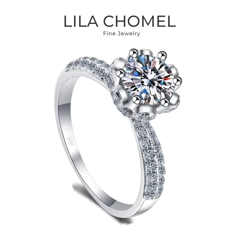 

Girl Engagement 18K White Gold Valentine's Day 1/2/3CT Moissanite Diamond Wedding Band Women PT950 Platinum Birthday Gift Rings