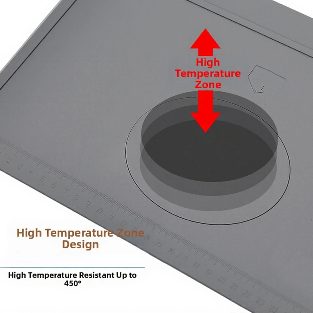 Electronics Repair Mat Made of Dense Silicone for High Temp Soldering Up to 450C With Functional Layout for Screws and Tools