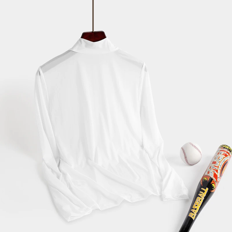 2024 Summer Golf Women Sunscreen with long sleeves and ultra-thin ice silk bottoming shirt