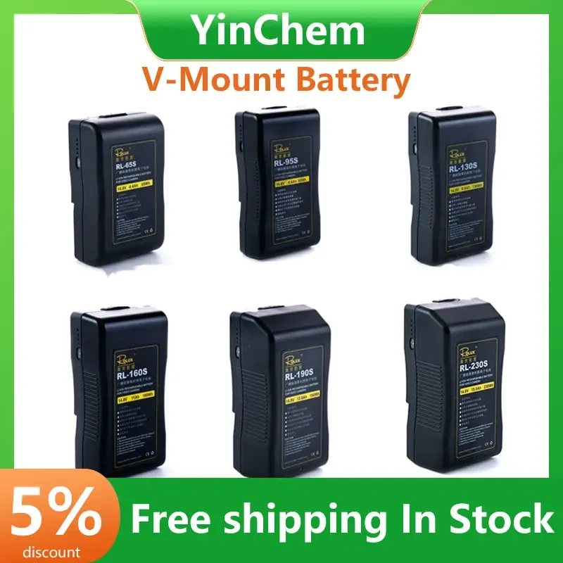 

YINCHEM Batter RL-95S RL-190S V-Mount Camera Battery 190wh 14.8V with Portable Travel Charger RL-2KS 2-Channel Dual Charger