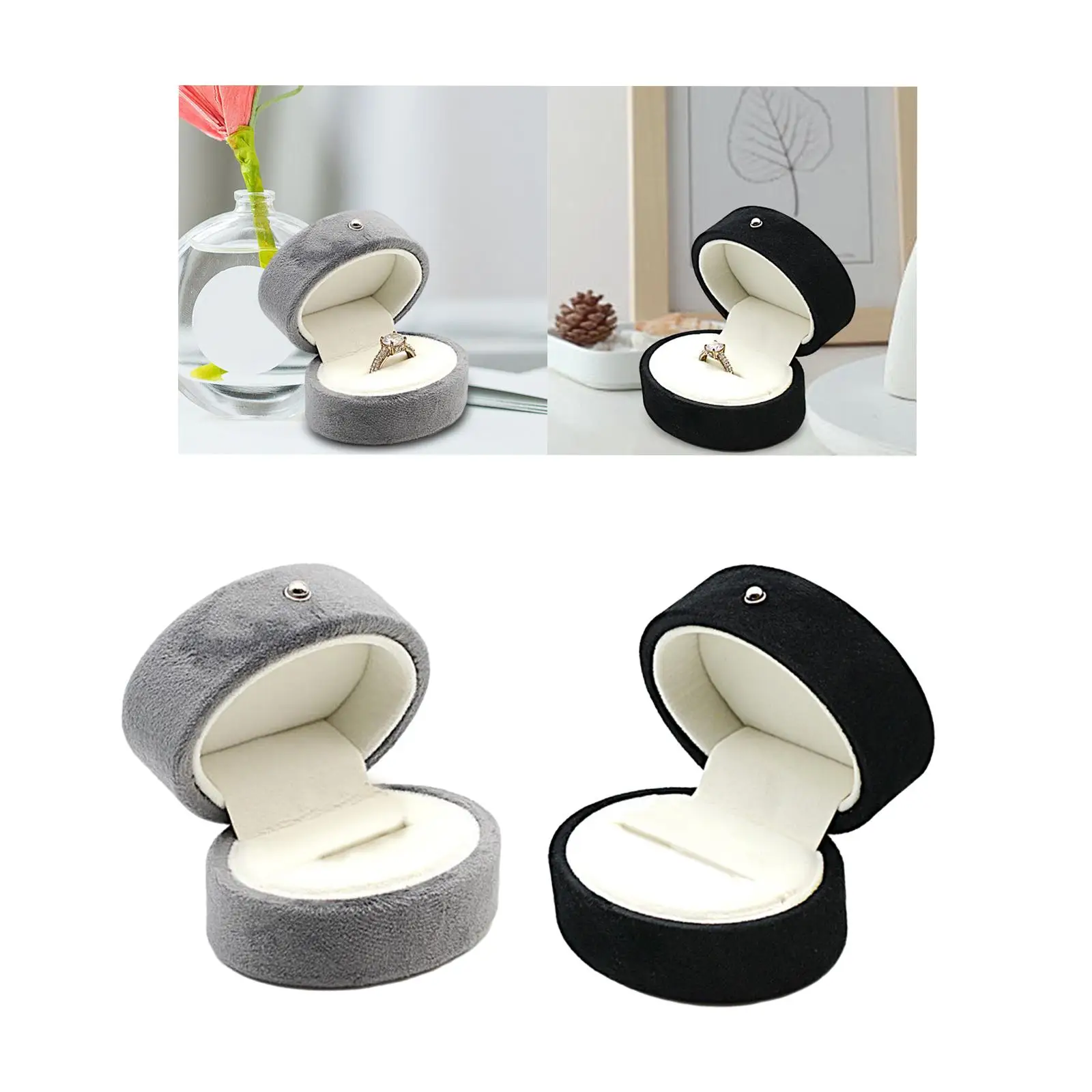 Wedding Ring Box Oval Jewelry Storage Box for Ceremony Proposal Anniversary