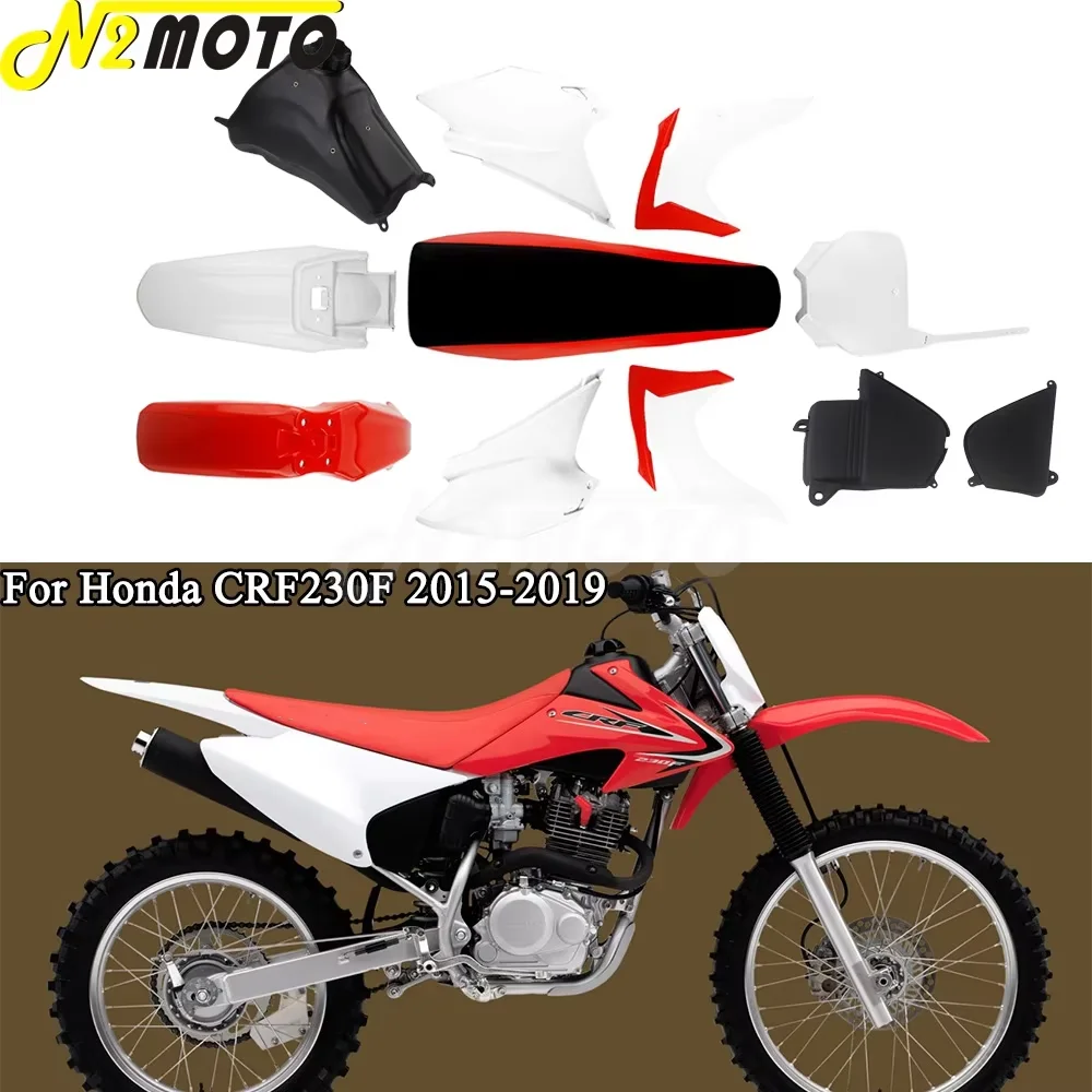 

Motocross Full Body Plastic Cover Side Fairing Front/Rear Fender Fuel Tank Seat Kit For Honda CRF230F CRF 230F 2015-19 Dirt Bike