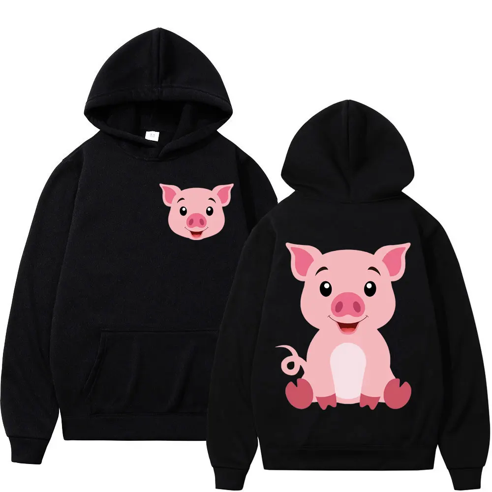 Limited Edition Funny Pig Graphic Hoodie Autumn Winter Kawaii Harajuku Sweatshirts Men Women Fashion Cute Oversized Pullovers