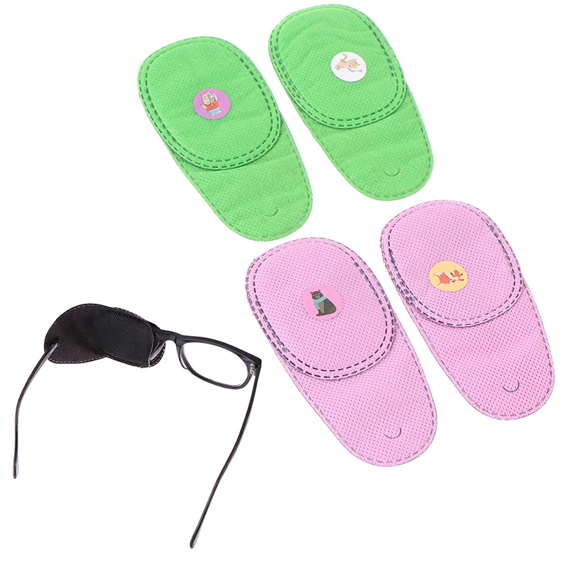 6Pcs Children Amblyopia Eye Patches For Treating Strabismus Glasses Therapy Kids Corrective Vision Glasses Case Reusable Soft