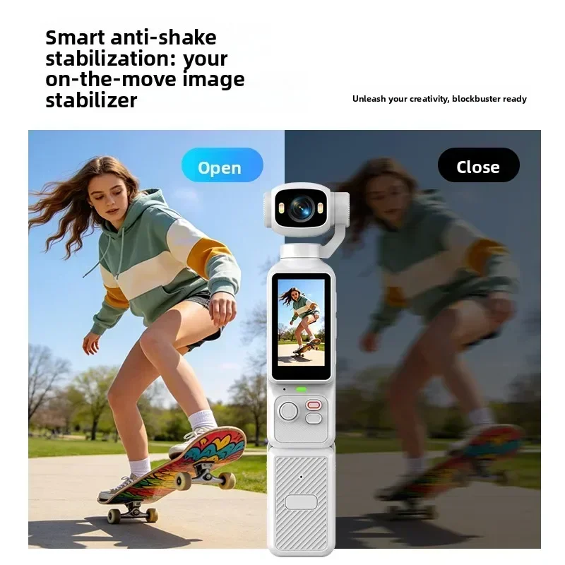 4K Handheld Action Camera HD 180° Rotatable Lens Electronic Anti-shake Pocket Vlog Camera with Fill Light for Outdoor Sports 5 4K Handheld Action Camera HD 180° Rotatable Lens Electronic Anti-shake Pocket Vlog Camera with Fill Light for Outdoor Sports 5