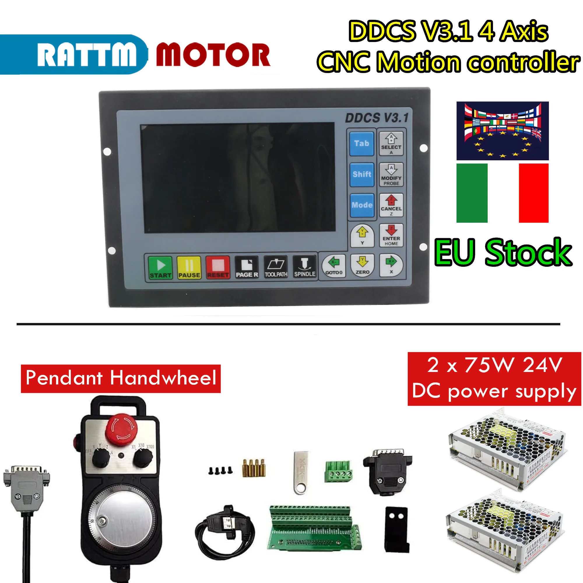 

【EU Stock】DDCSV 3.1 CNC Engraving Machine Offline G code Special Offer 500KHz G-Code Offline CNC Controller 3 4 axis with Handle