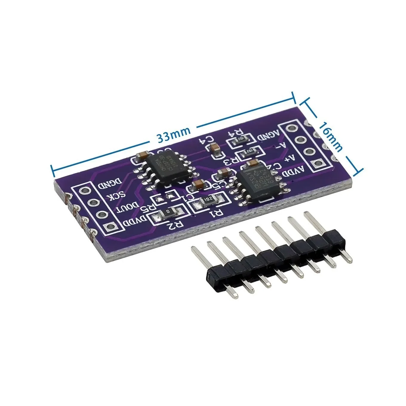 CS1237 24-bit ADC module onboard TL431 external reference chip single-channel weighing sensing 24bit