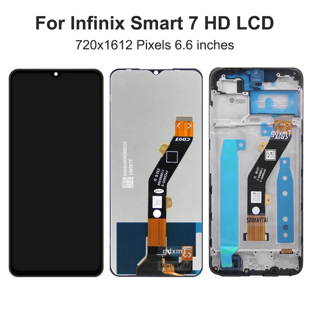 For Infinix Smart 7 For Smart 7 HD 6.6''X6515 X6516 LCD Display Touch Screen Digitizer Assembly Replacement