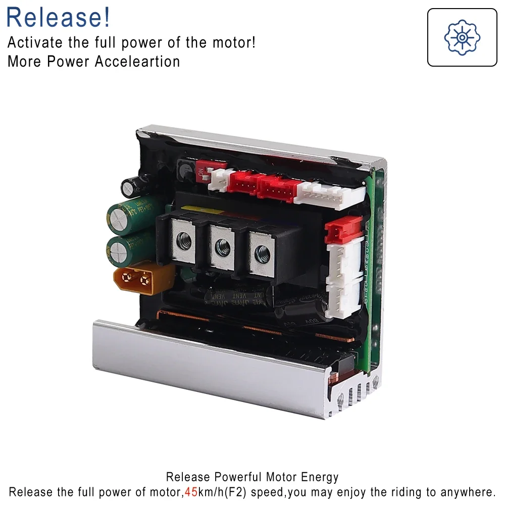 Erhöhte Geschwindigkeit bis zu 45 km/h. Controller für Ninebot F2 / F2 PRO / F2 PLUS Elektroroller. Hauptplatine, Display, Armaturenbrett-Teile. – Detail 3