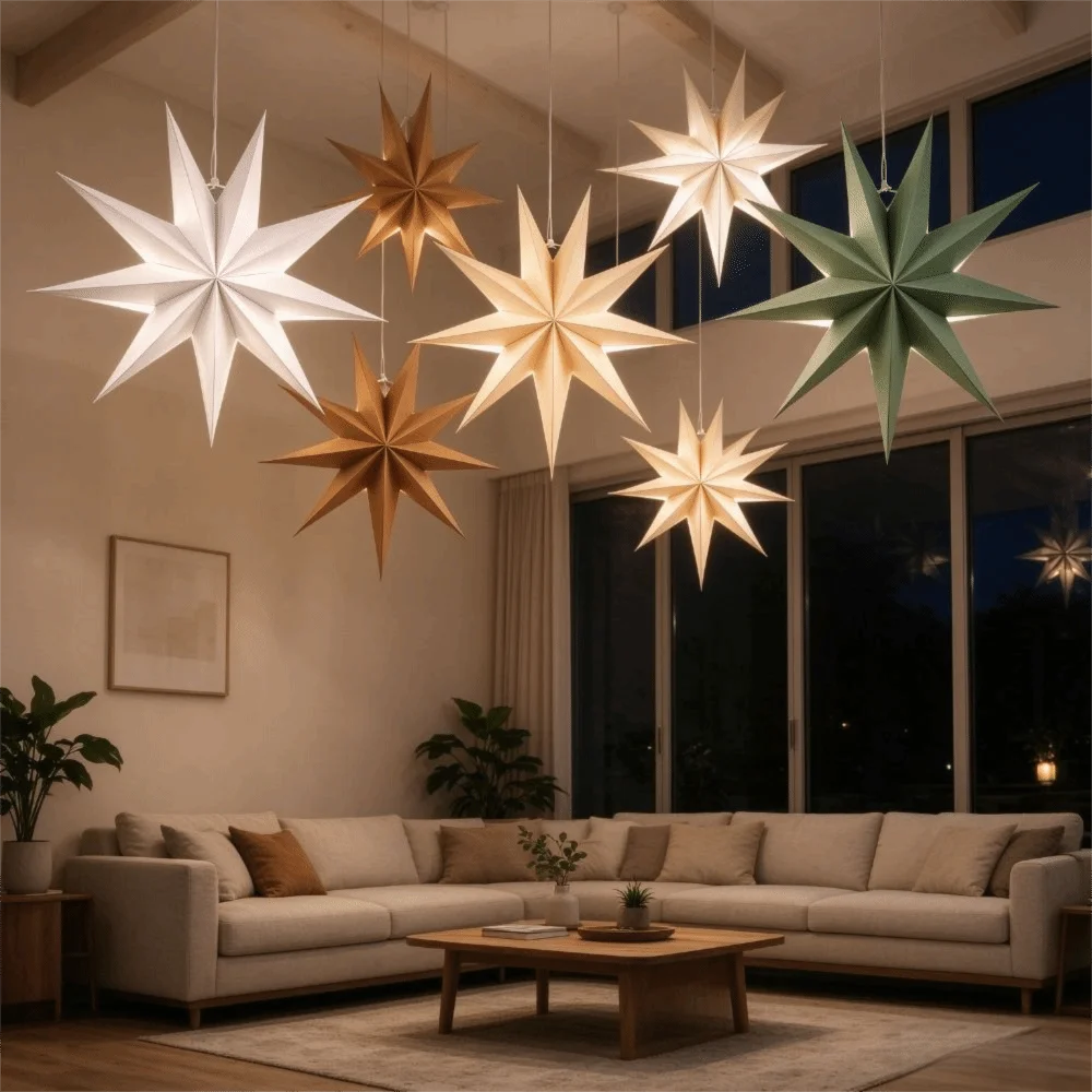 Hollow Out Christmas Hanging Decoration Colorful New Year Christmas Tree Ornament DIY Foldable Xmas Decor New Year