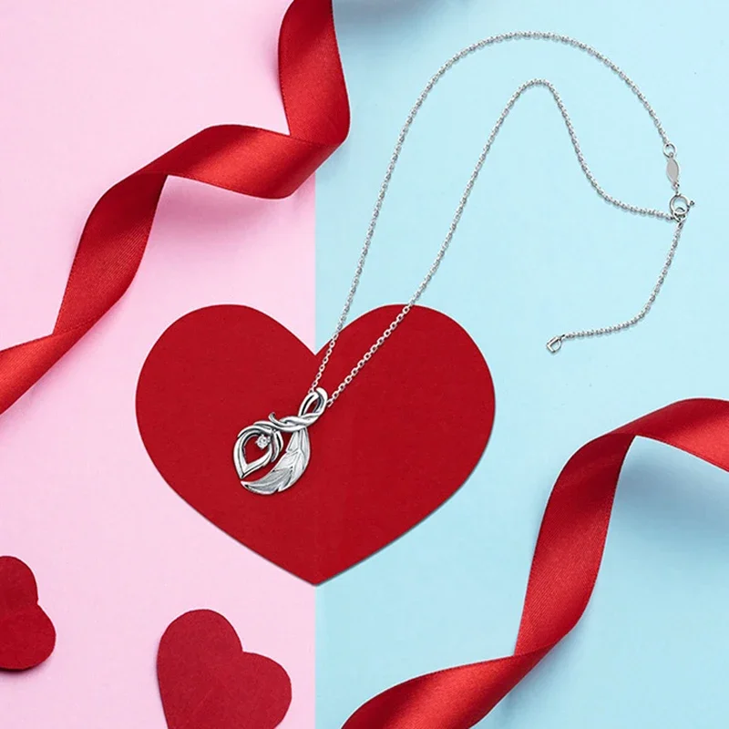 LOL League Game Rakan And Xayah Necklace Pendant 925 Sterling Silver Sweater Necklace Women Cosplay Jewelry Couple Lovers