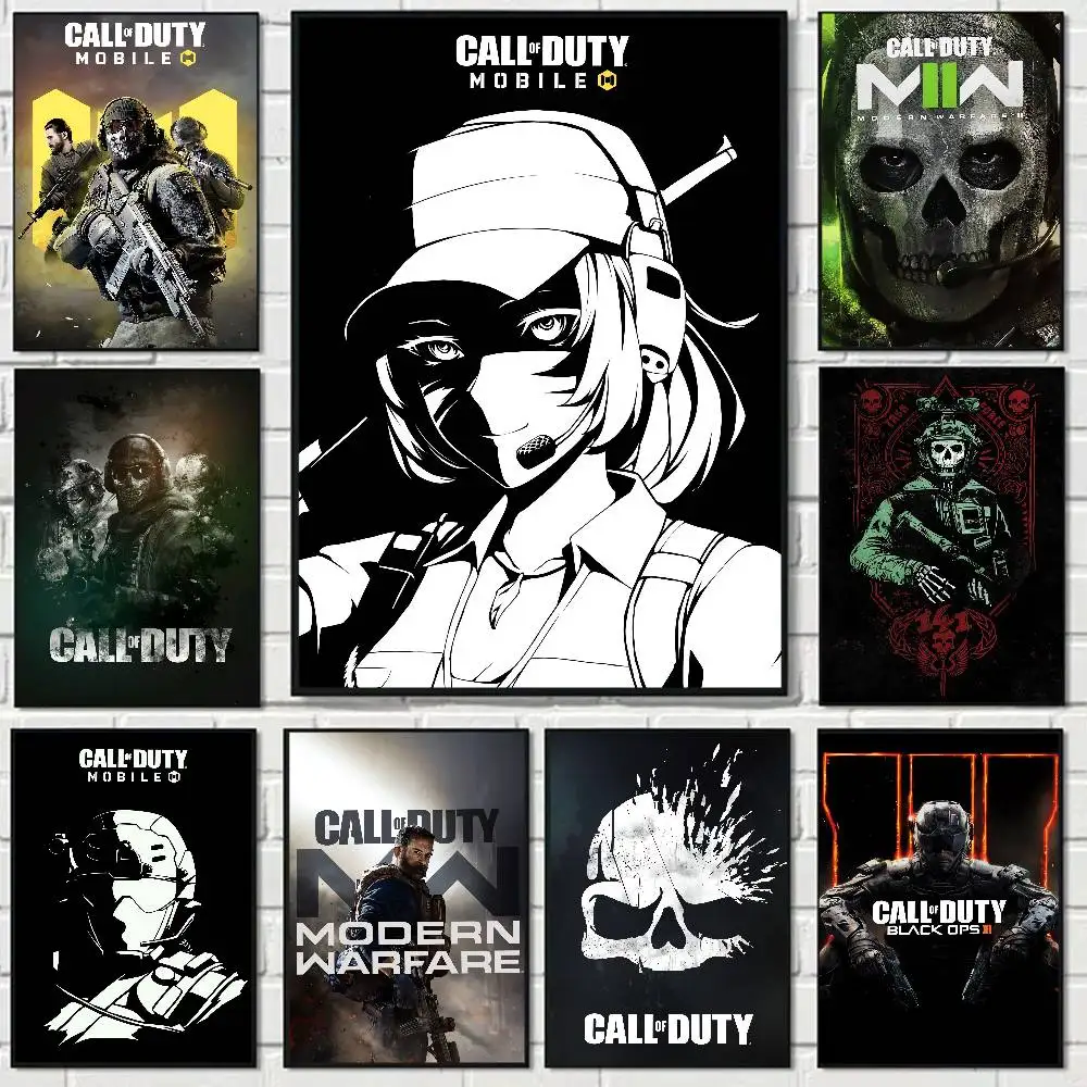 GAME Call Of Duty Cartoon Anime Poster Watercolor Art Kids Room Decoration Wall Hanging Painting Kids Gift