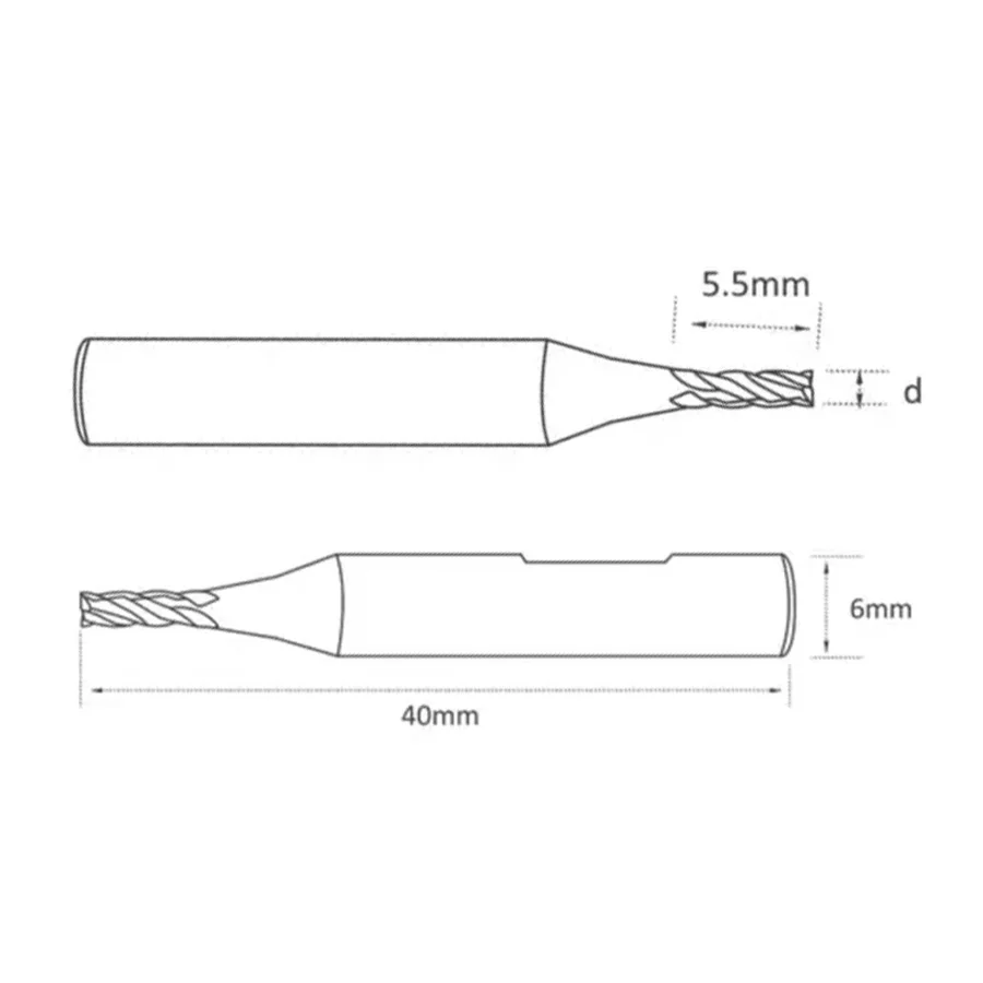 2 Pcs/lot Φ1.5x5.5xD6x40Lx3F Raize 60 Series Pro CNC Carbide Milling Cutter Accessories For Universal CNC Key Machine CONDOR