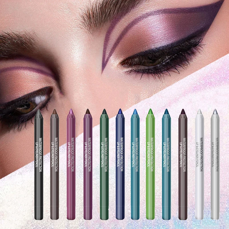 Lápiz de sombra de ojos delineador de ojos 14 colores resaltador monocromático delineador de ojos multifuncional brillo de perlas lápiz de Gel lápiz de maquillaje de ojos