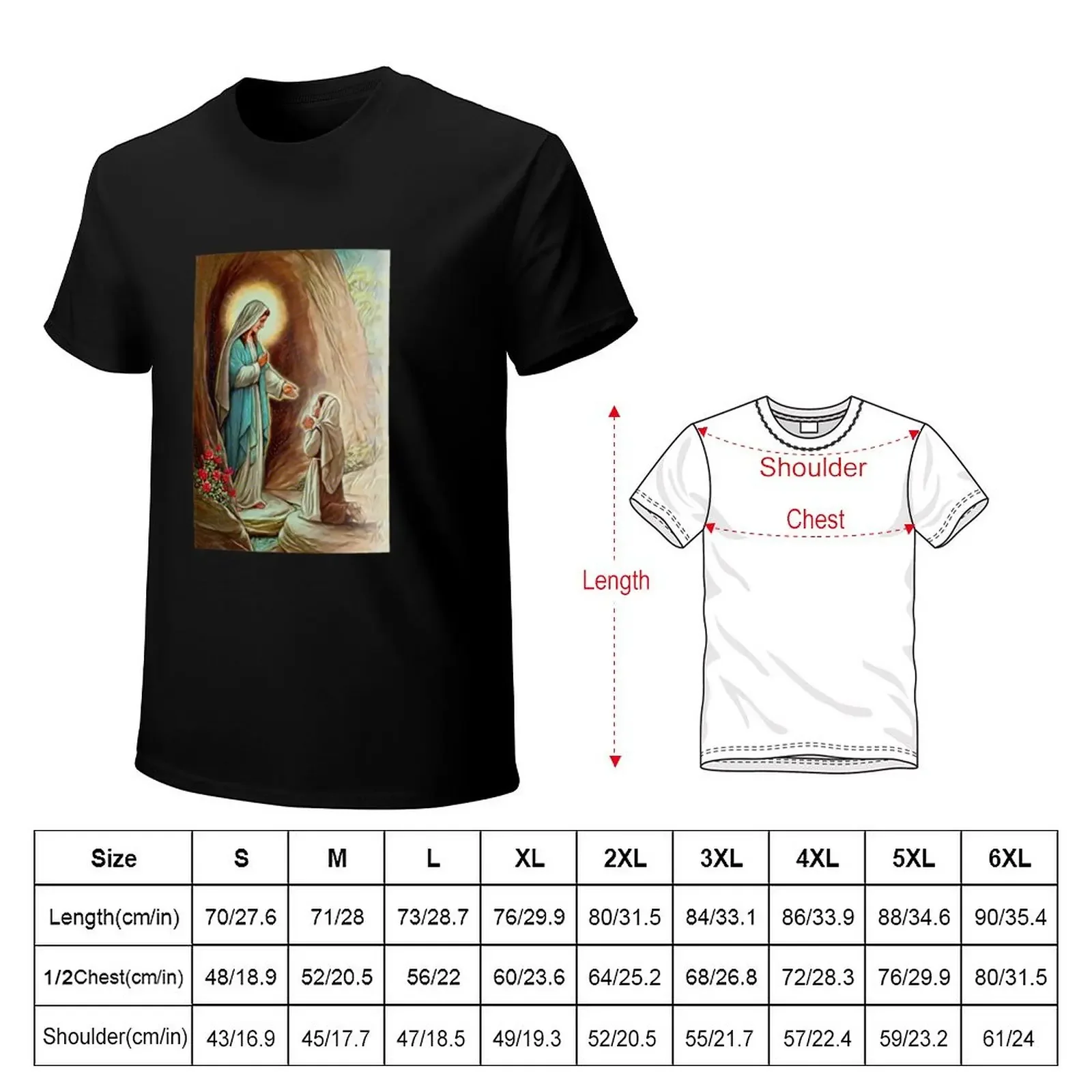 Our Lady of Lourdes and Saint Bernadette- no subtitles T-Shirt oversized kawaii clothes new edition men clothing