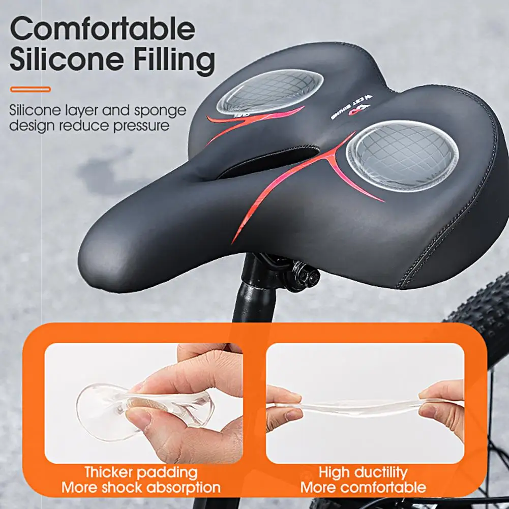 Cycling Saddle  Durable Scratch-resistant Faux Leather  High Strength MTB Bike Saddle for Mountain Bike