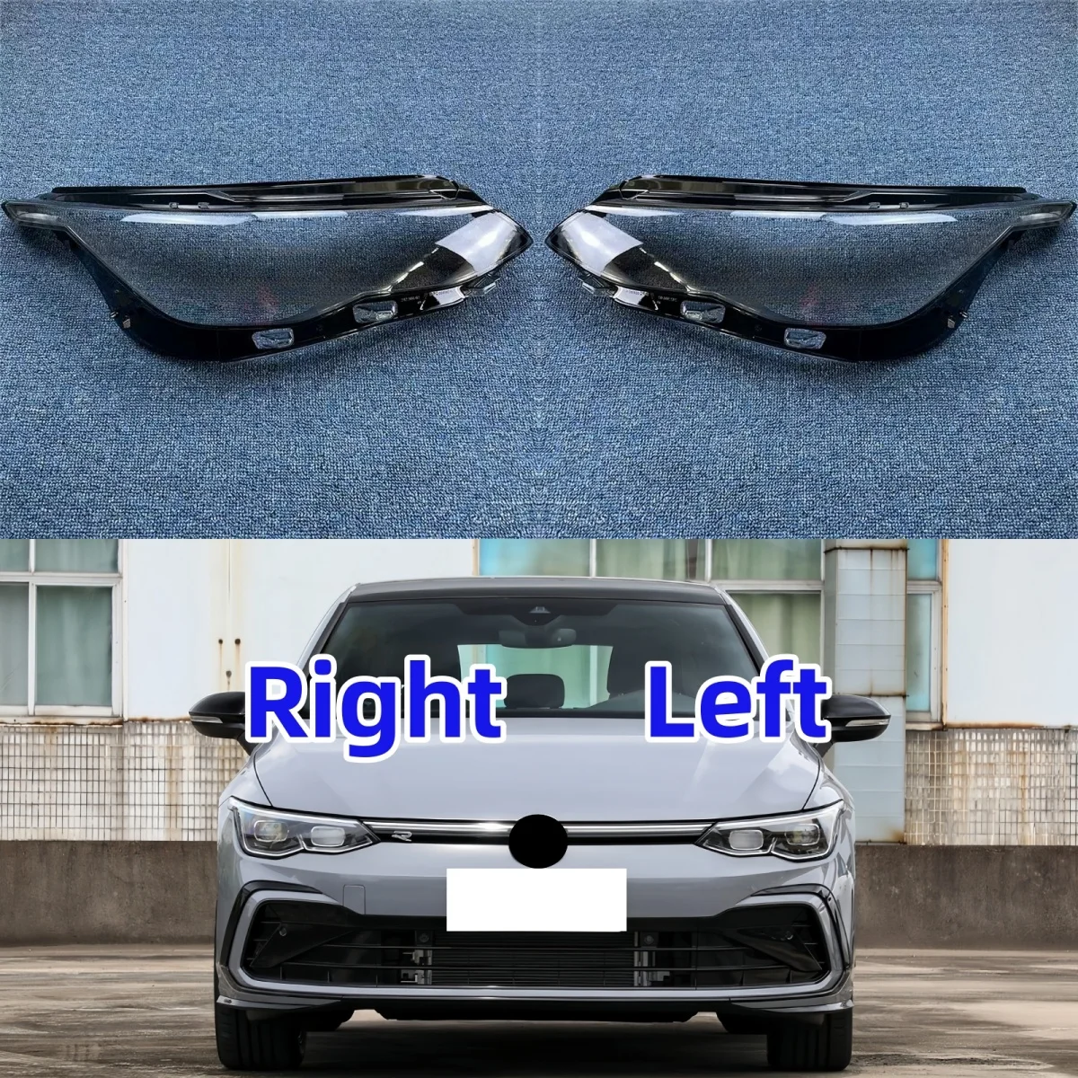 

For Volkswagen VW Golf 8 R-Line GTI 2021 2022 2023 Headlamps Cover Transparent Lampshade Case Headlights Shell Lens Plexiglass