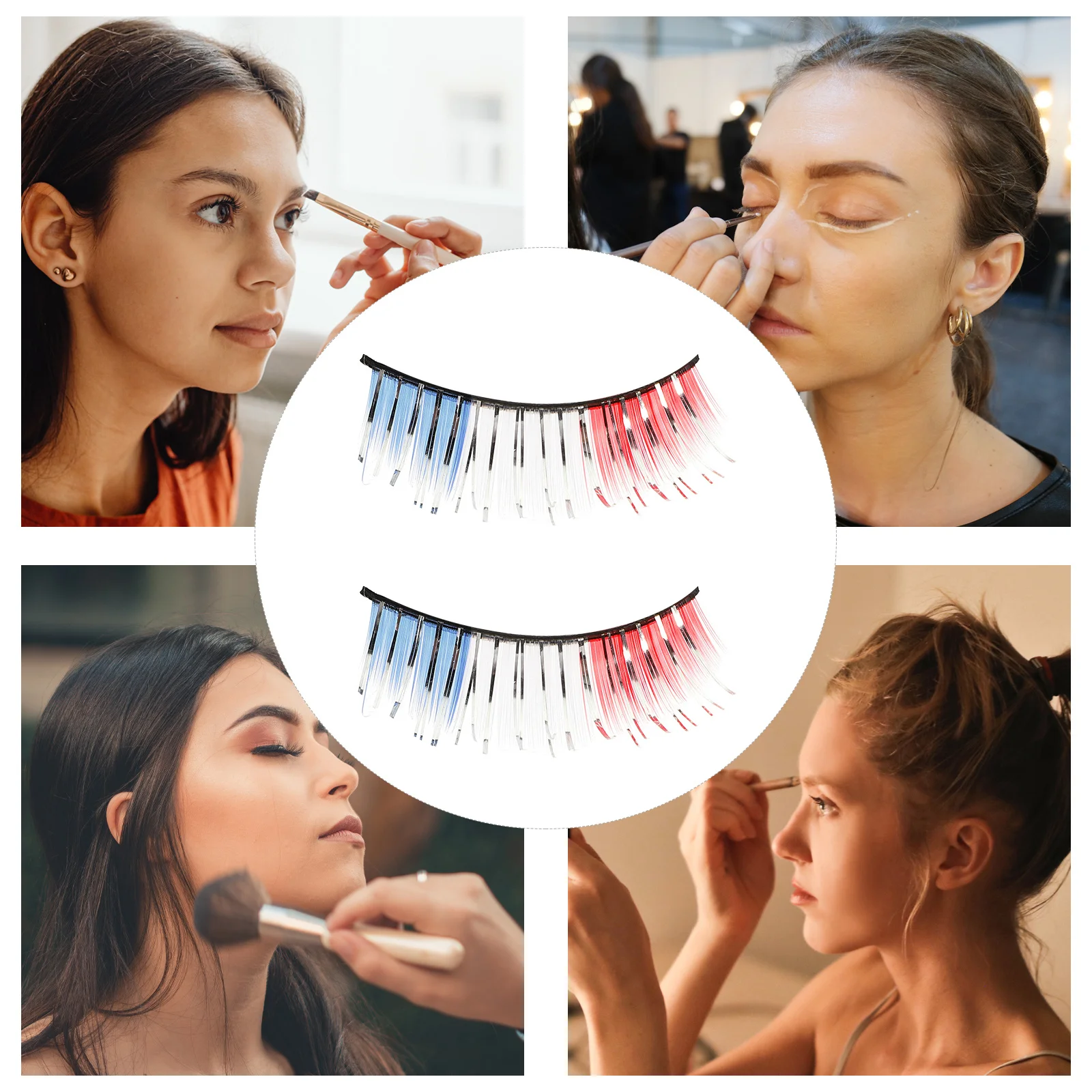 3 أزواج من الرموش الأداء مادة الألياف مريحة لإزالة الارتداء في حفلات الهالوين كرنفال مكياج رموش الهالوين