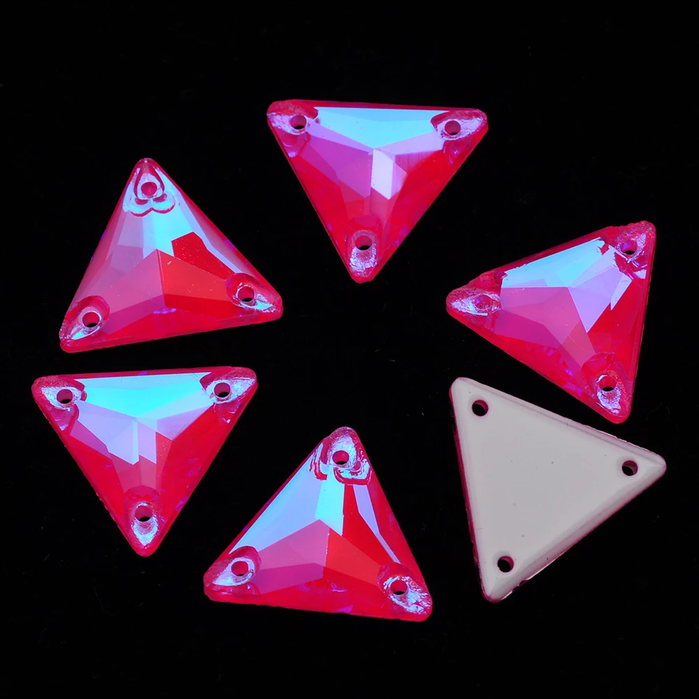 3270 Dreieck 16mm Fluoreszierende Leuchtende Neon-Acryl-Strasssteine für Jacken, DIY-Schmuck und Kleider – Detail 5