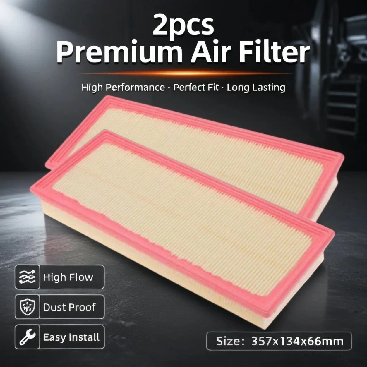 2pcs/ Air Filter For JMC Yusheng S330 N330 1.5T 2015-2018 Ford Territory S 2020 2019 Engine Flow Cleaner FS19601AA