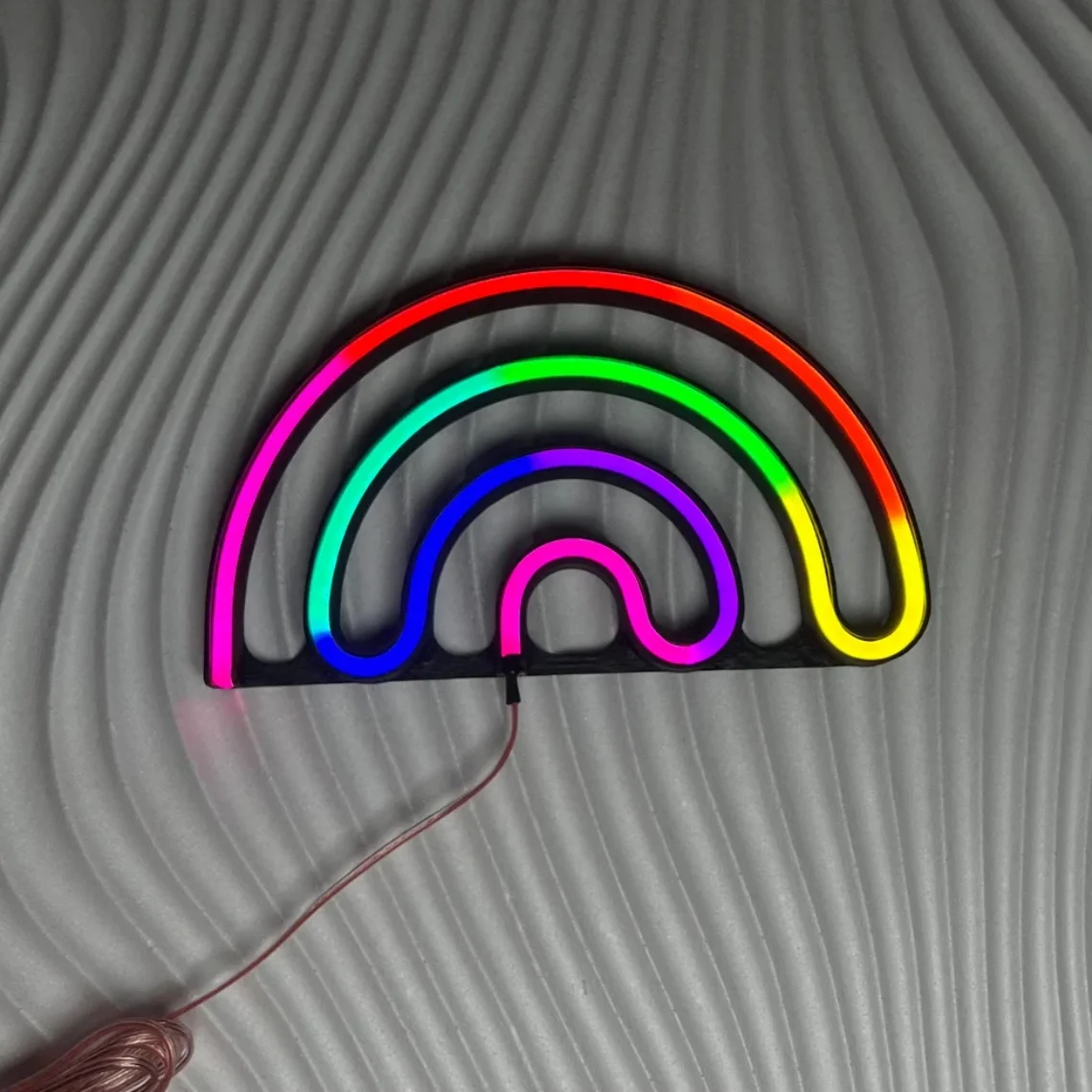 Rainbow Neon Sign Color Changing Neon Sign Glow Kids Room Decor Bedroom Wall Decor Neon Sign